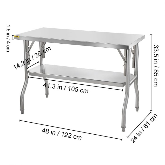 table inox dimensions