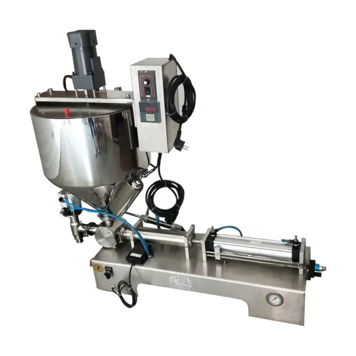 remplisseuse liquide pneumatique avec melangeur et tremie chauffante