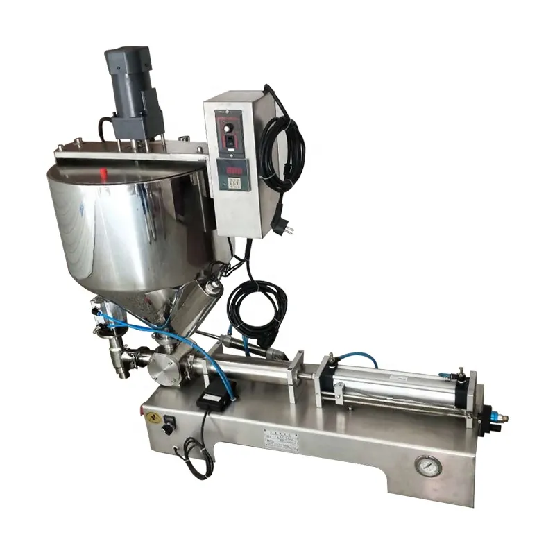 remplisseuse liquide pneumatique avec melangeur et tremie chauffante