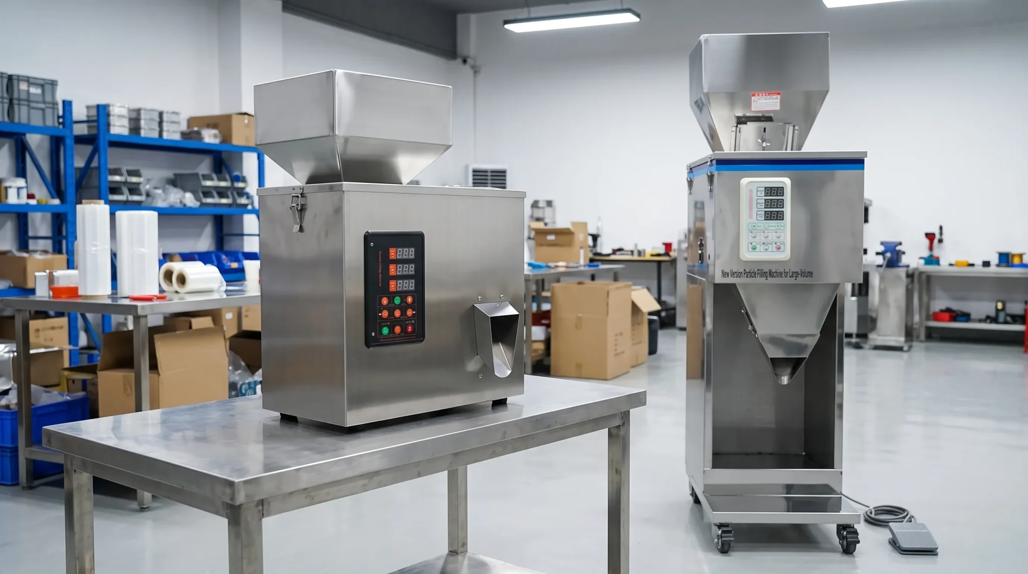 Machines de dosage de poudre dans un atelier